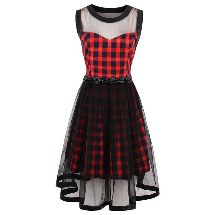 plaid homecoming dress