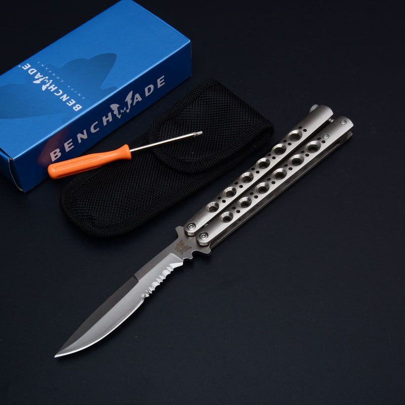 Benchmade 42 Butterfly Balisong Plain Stain Spring Latch Tactical