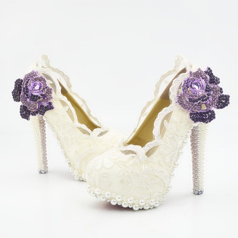 purple flower shoes
