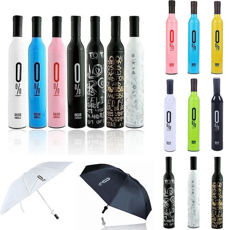 bibliotecario alojamiento Correo Botella de vino paraguas de viaje de moda botella de vino plegable paraguas  de lluvia de