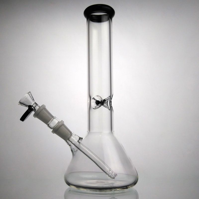 2021 10 Inches Thick Beaker Bong Water Pipes Bongs Scientific Glass Bongs Black Lips With 14mm