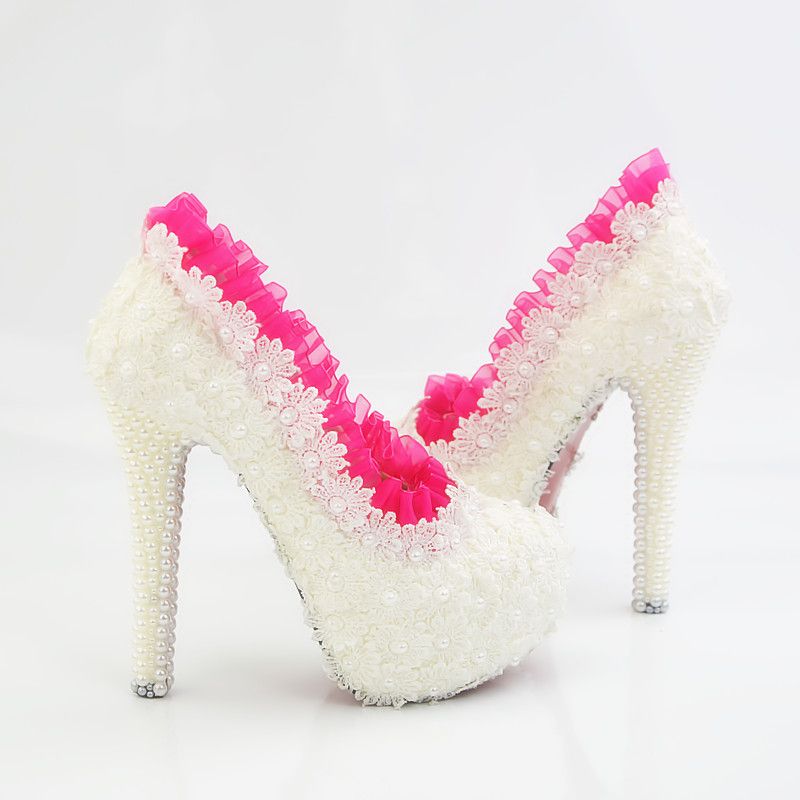 hot pink bridesmaid shoes