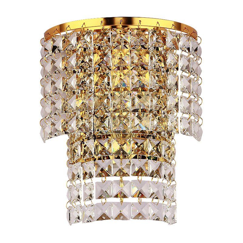 2019 Luxury Two Tiers Crystal Hanging Bedroom Wall Light Modern Corridor Wall Sconces Balcony Hallway Crystal Silver Gold Wall Lamp From Ouovo 64 73