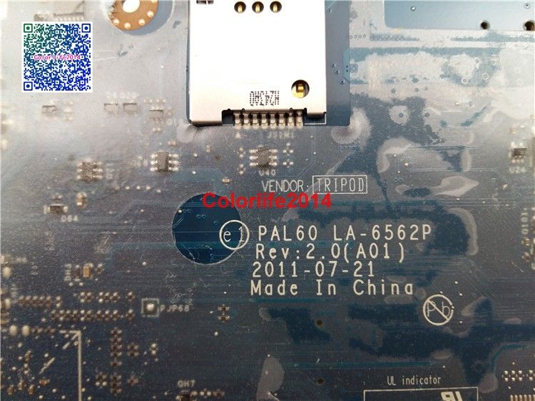 For DELL E6520 Motherboard CN-0X7TCH 0X7TCH X7TCH LA-6561P Intel CPU 100/% tested