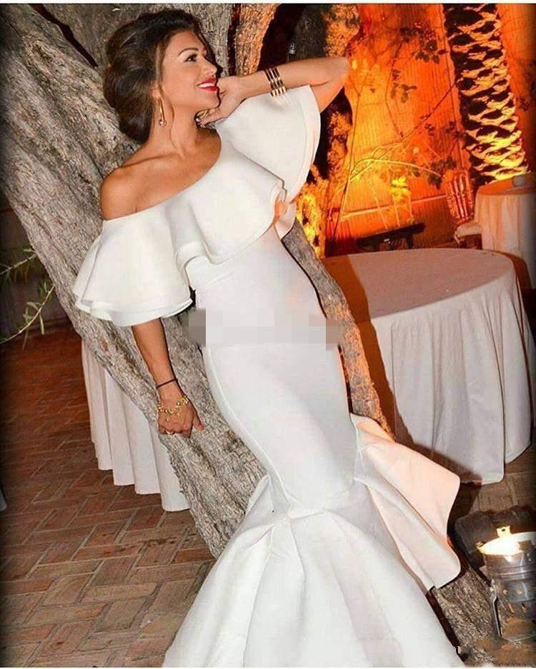 white off shoulder mermaid dress