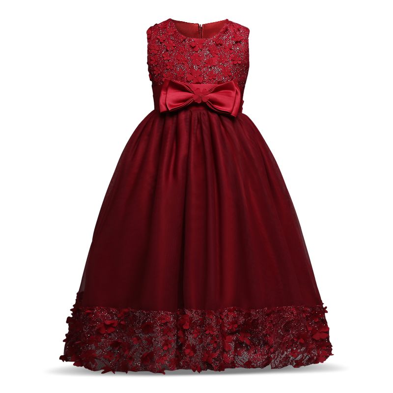 kids red party dress