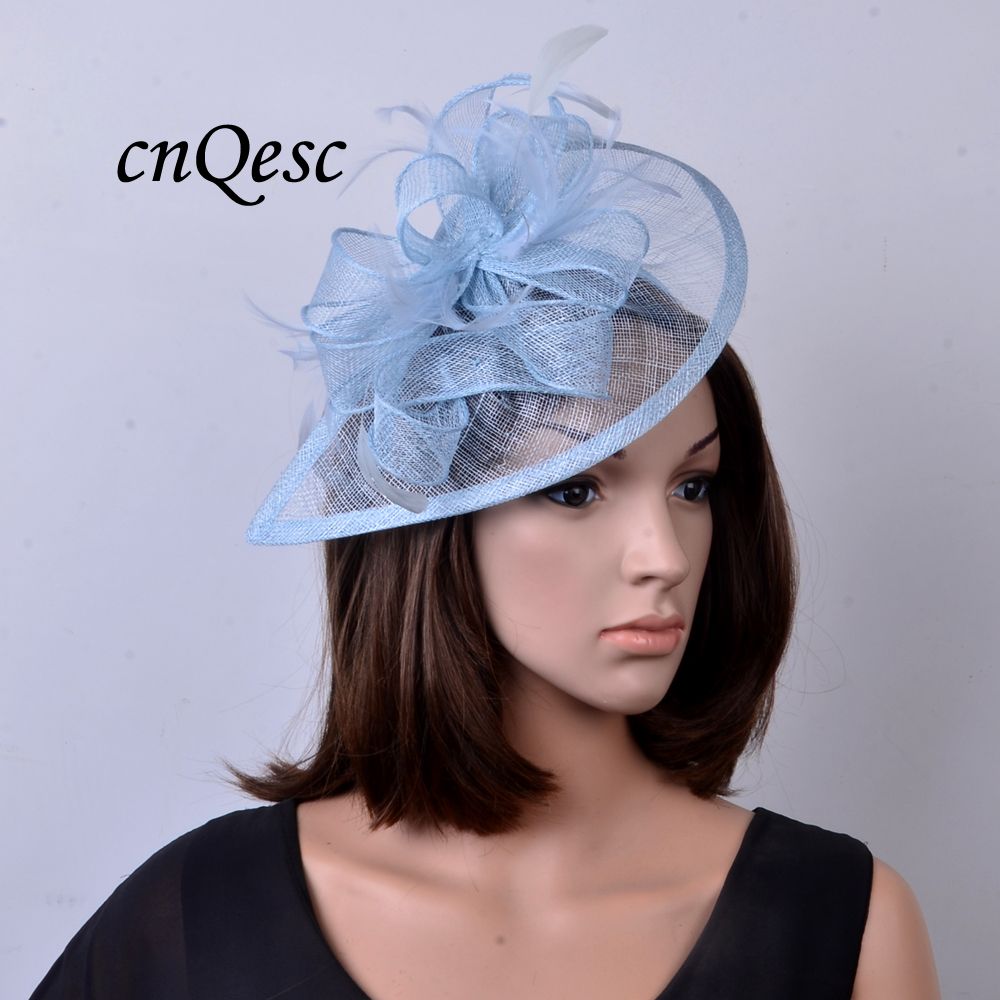 NEW Pale Blue Sinamay Fascinator Hat 