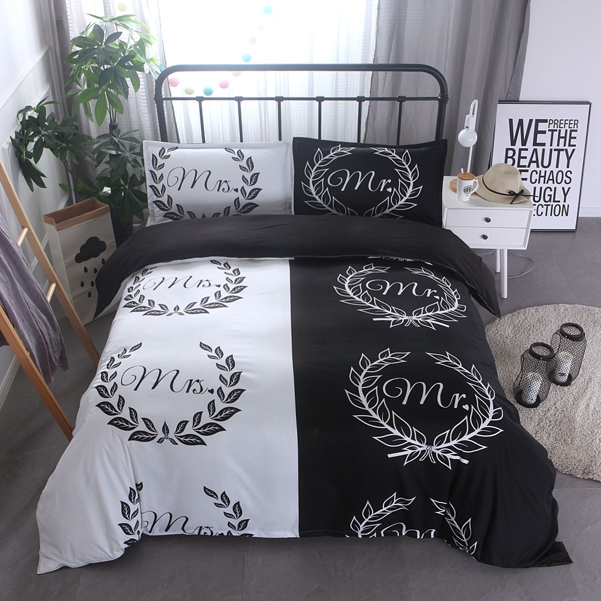 Mr Mrs Home Textile Flat Screen Printing New Lover Comforter