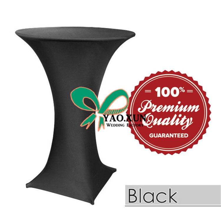 Black Color Lycra Spandex Table Cloth Cocktail Table Cover For Wedding ...