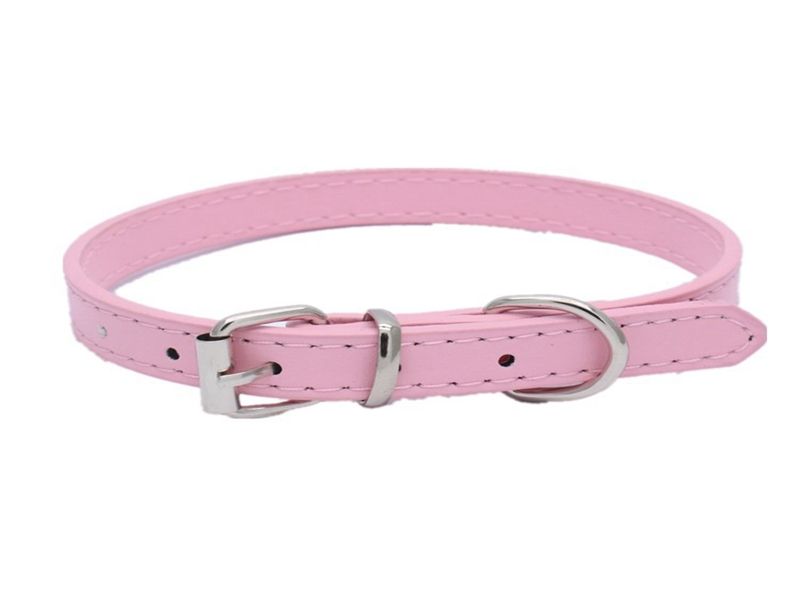 pale pink leather dog collar