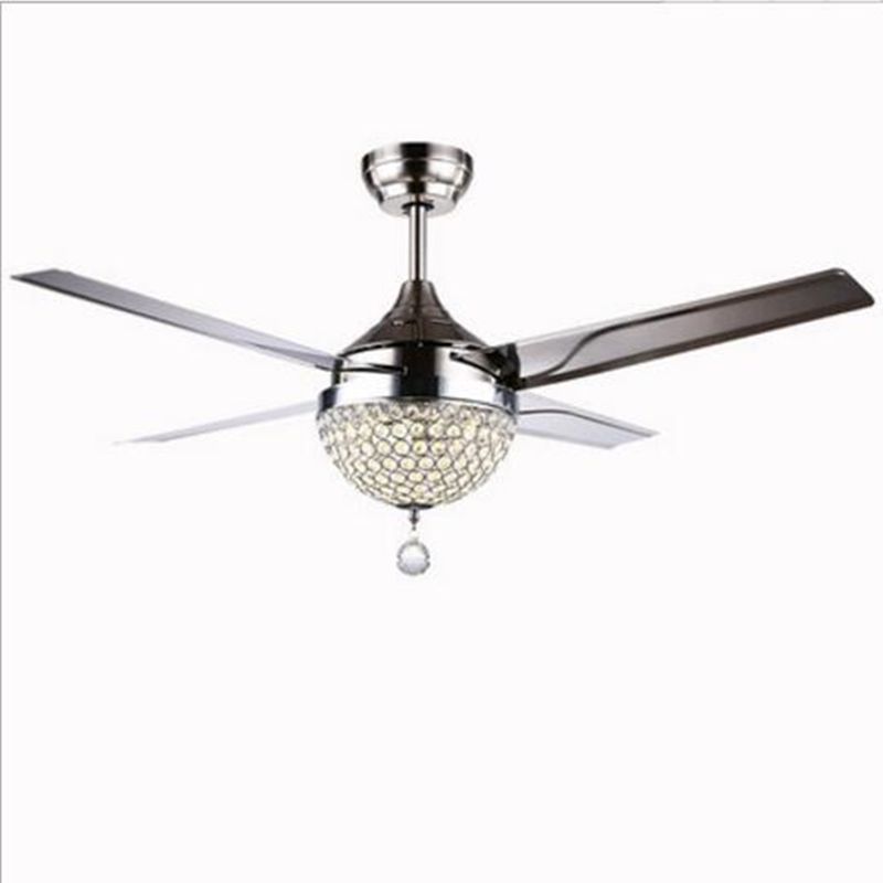 2019 Luxury Crystal Ceiling Fan With Led Lights Remote Control