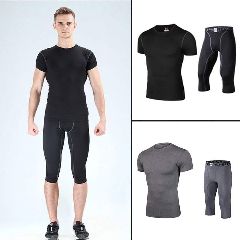 2020 Men s Sport Compression Base Layers Clothing Fitness Clothes Tight Elastic Run Short