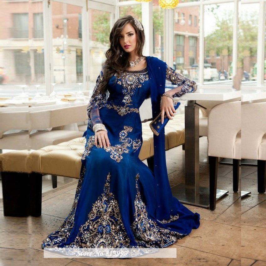 royal blue kaftan dress