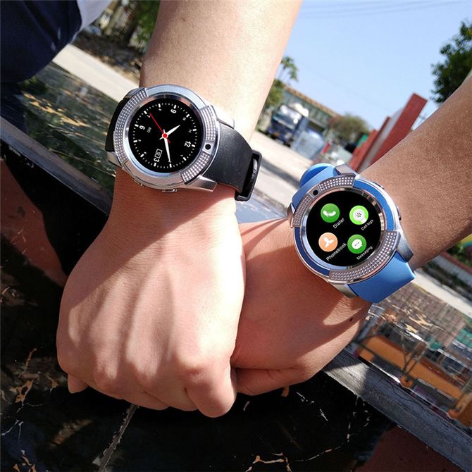 how to connect v8 smartwatch to phone