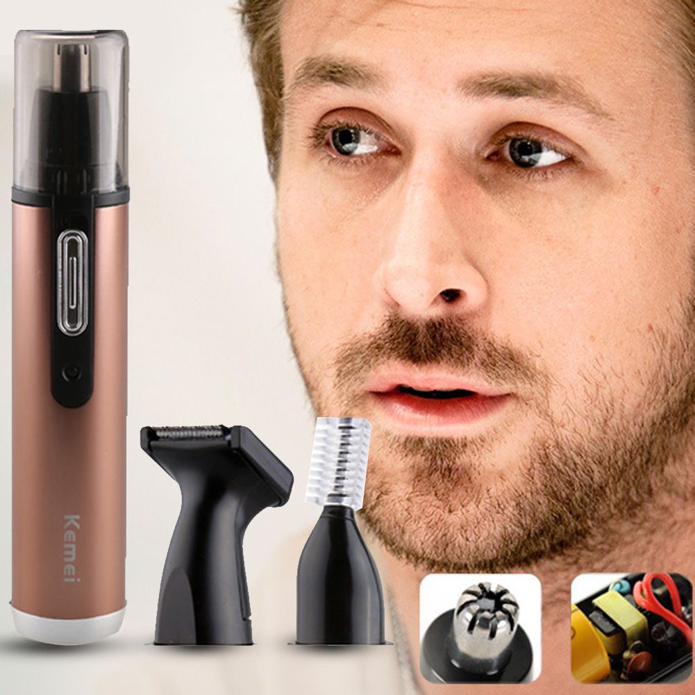 trimming eyebrows with electric trimmer