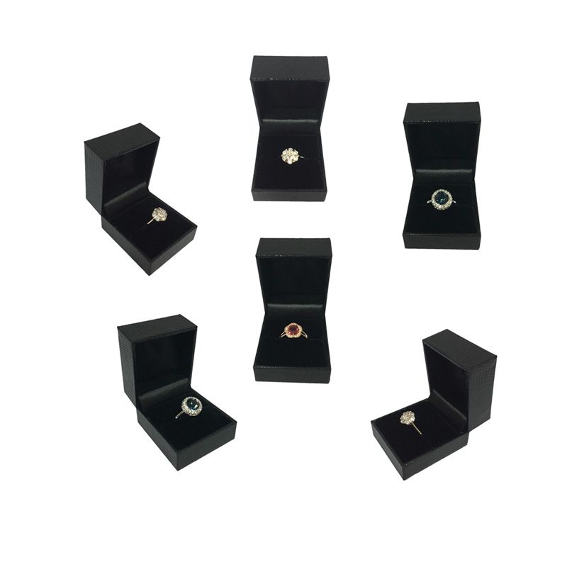 black leatherette ring box