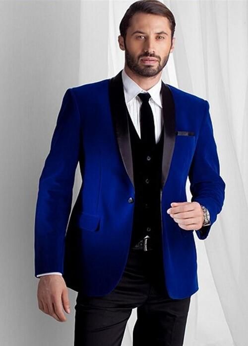 Acquistare Groomsmen Su Misura Nero Risvolto Smoking Smoking Velluto Uomo  Abiti Da Sposa Best Man Sposo Blu Royal Blazer Abiti 2017 Giacca +  Pantaloni + Gilet Economico | Consegna Veloce E Qualità | It.Dhgate
