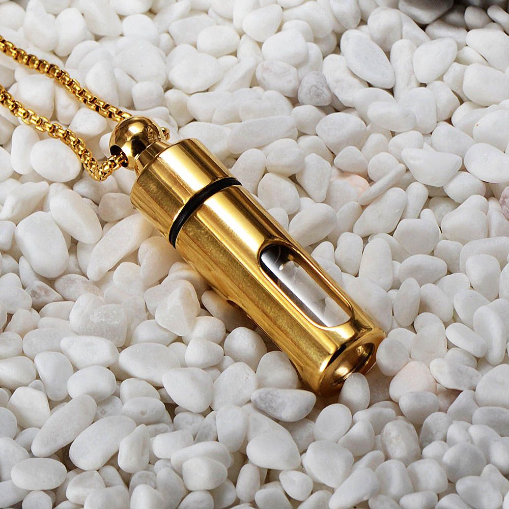 Necklace Perfume Bottle Necklace Wholesale Men's Pendant Stainless Steel  Bullet Necklace 