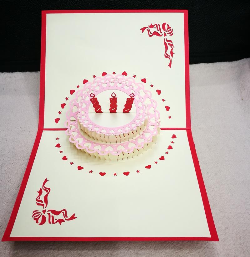 Creative Birthday Cake Small Cartoon Greeting Card Message Card 3d