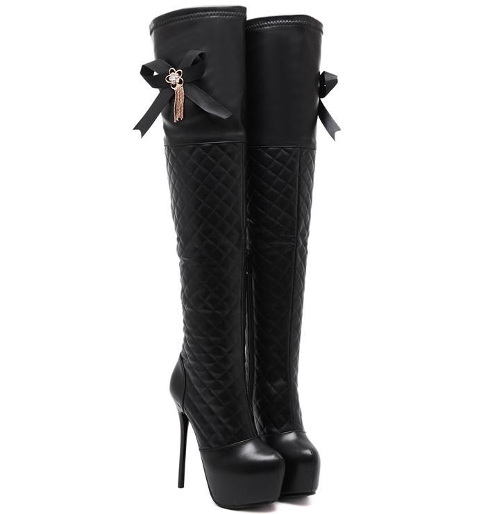 red bottom over the knee boots