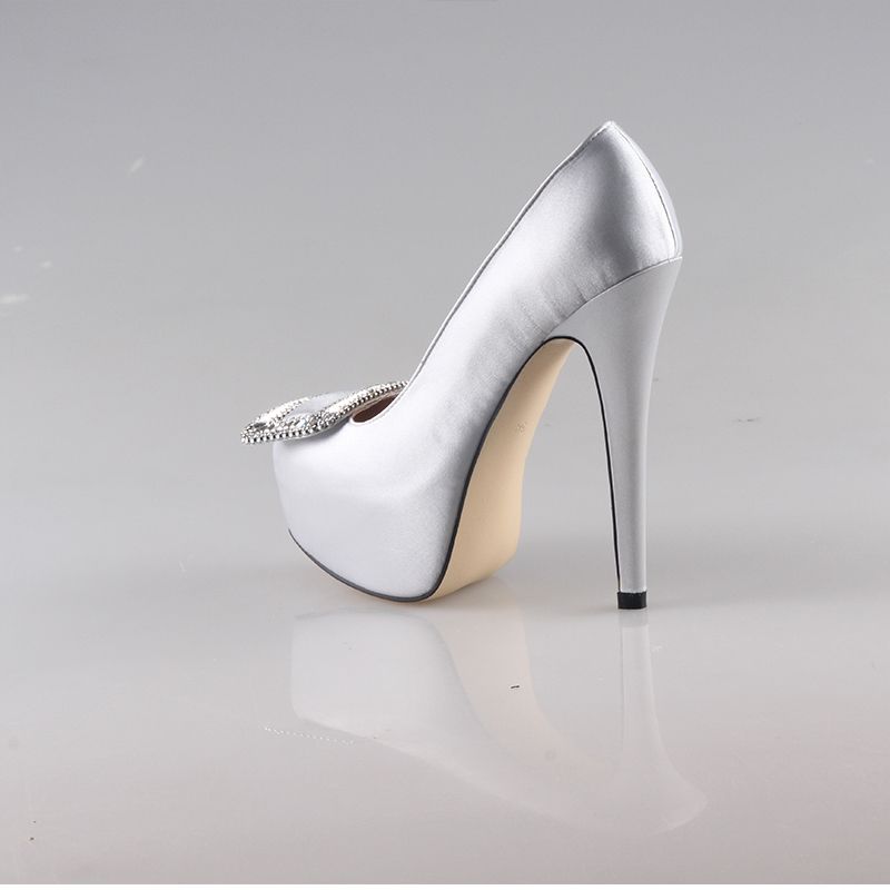 gray high heels for wedding