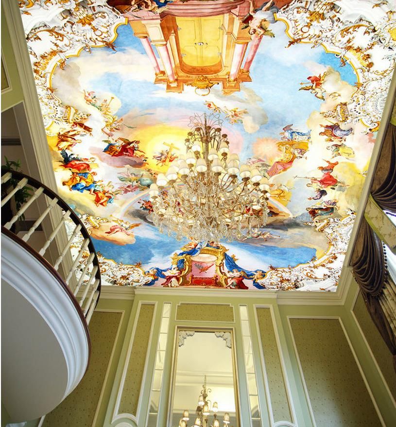 Ceiling Murals European Frescoes Ceiling Large Frescoes Mural 3d