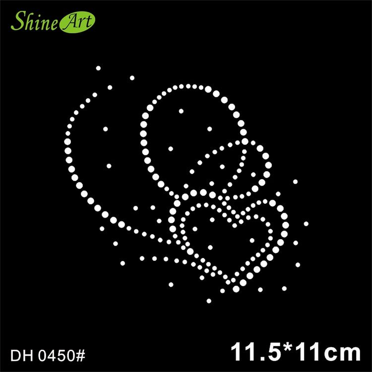 total 9 pieces 3 sets of peace love paw rhinestone iron on transfer bling DIY