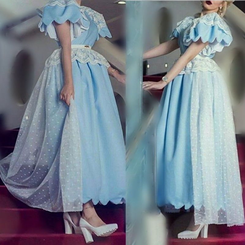 puff sleeve ball gown