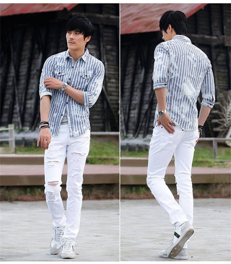 mens white skinny jeans outfit