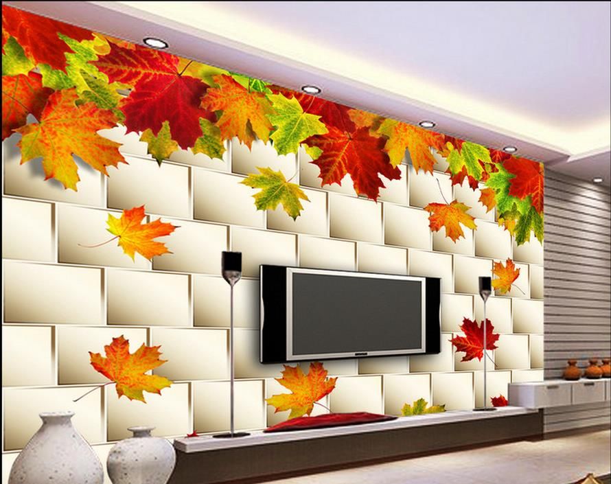 Grosshandel Moderne Tapete Fur Das Schlafzimmer Kundenspezifische 3d Tapeten Fur Wohnzimmer Herbstlaub Ahornblatter 3d Tv Wand 3d Tapetenwande Von Yeyueman8888 7 8 Auf De Dhgate Com Dhgate