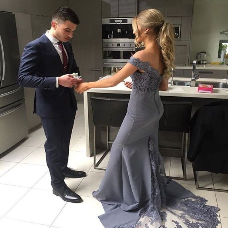 grey prom dress