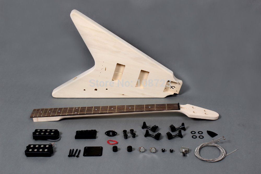 Compra Al Por Mayor Flying V Estilo 4 Cuerdas Bajo Eléctrico Kit De  Bricolaje Barato | Entrega Rápida Y Calidad | Es.Dhgate