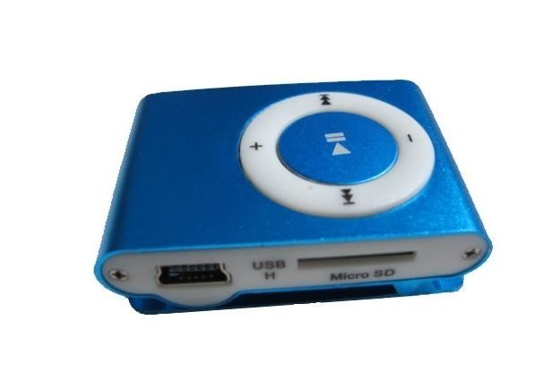 Electrónica Rey® Mini Reproductor MP3 con Enganche de Clip Music Player Naranja Tarjeta de 4Gb Auricular Negro Cable de Carga