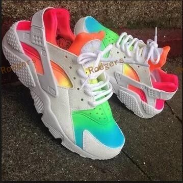 white rainbow shoes