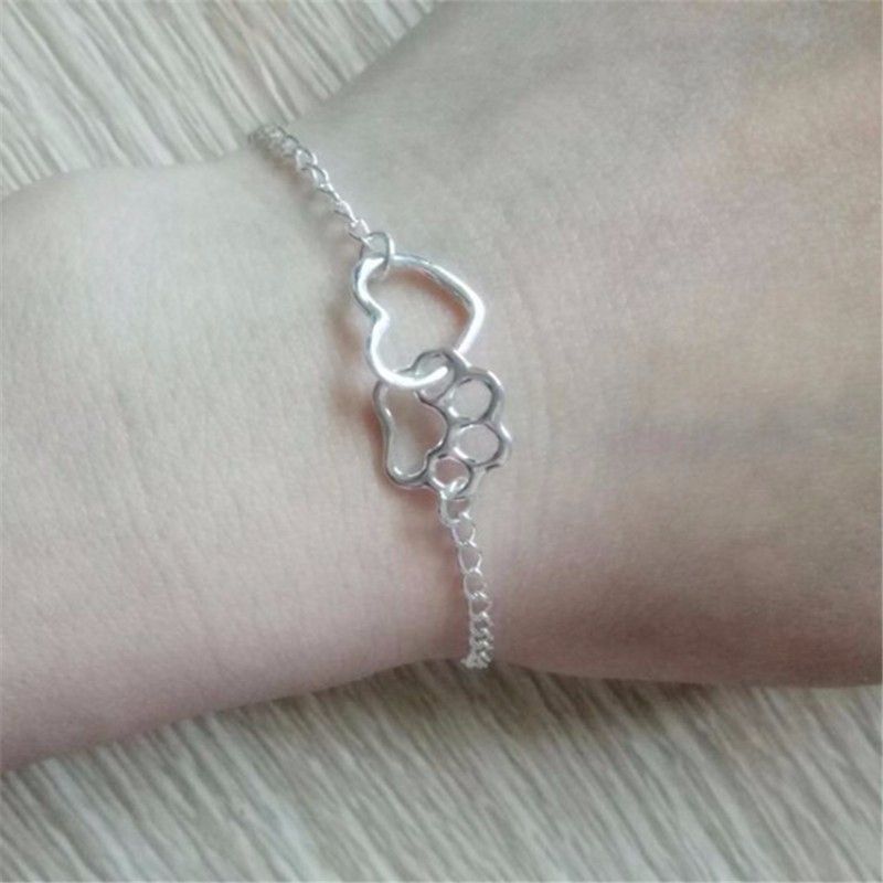 Acheter Hot Vente Coeur Coeur Animal Bracelet Bijoux Chien Chat Empreinte De Patte Avec Bracelet De Charme Coeur Bracelet Damitie Cadeau Pour Les Amis De 9 27 Du Lily Smile Fr Dhgate Com