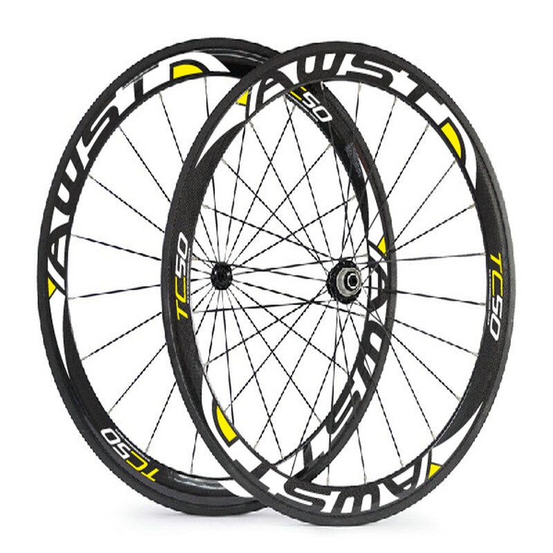AWST White Decal 50mm Carbon Wheelset China Calliper Road Bike Carbon