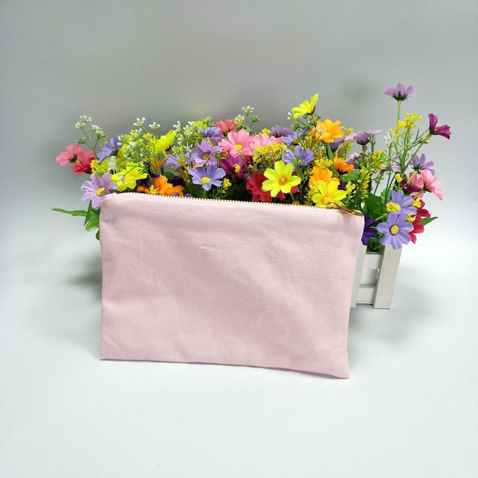 pink canvas makeup bolsa