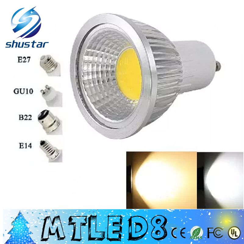 Bright B22//E14//E27//GU10//GU5.3 Dimmable 6W//9W//12W LED COB Spot Light Bulbs Lamp M