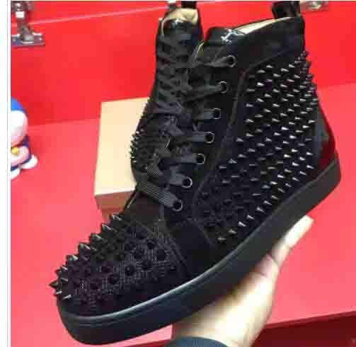 Black red bottoms sneakers Clearance