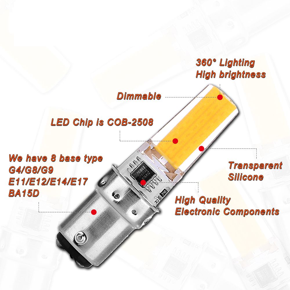 Aexit 2Pcs AC220V Lighting fixtures and controls 9W COB LED Corn Light Bulb Silicone Lamp Dimmable G4 2508 Warm White Aexit 2Pcs AC220V Lighting fixtures and controls 9W COB LED Corn Light Bulb Silicone Lamp Dimmable G4 2508 Warm White