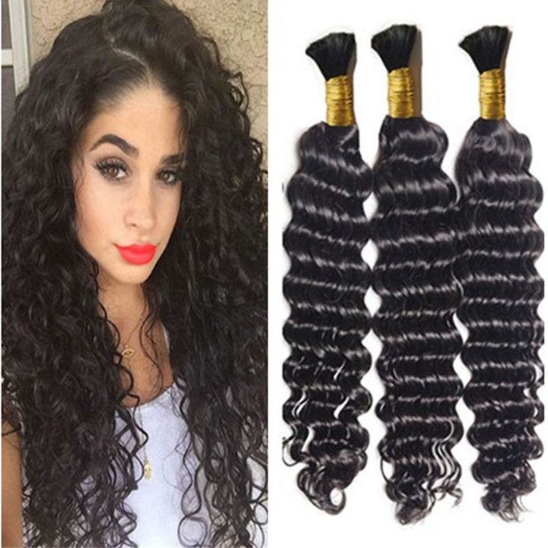 Braiding Hair Bulk Deep Wave Bulk Hair For Micro Braids On Full