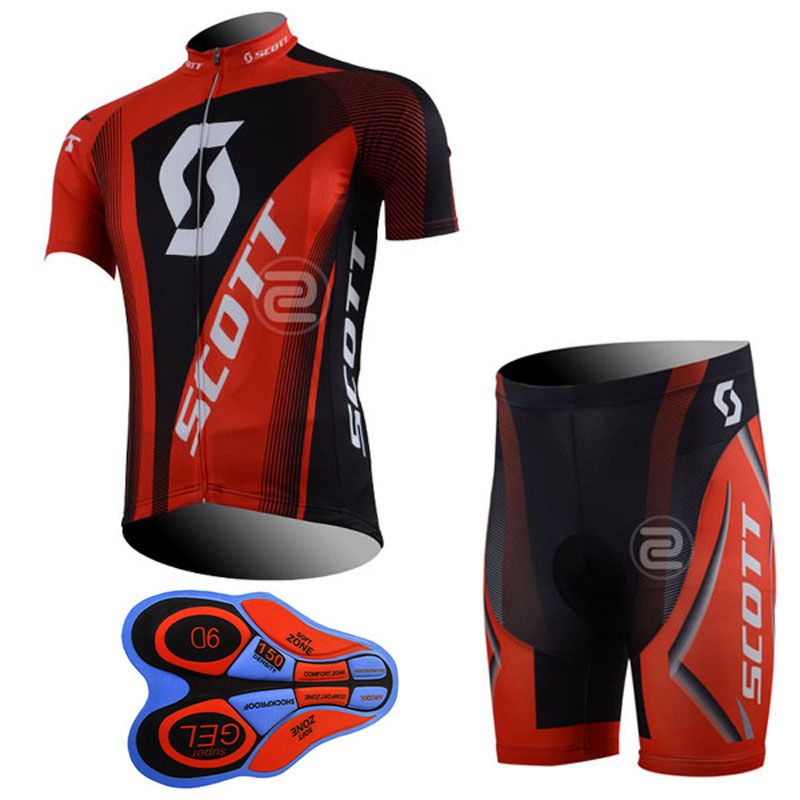2019 New Scott Cycling Jersey Set Short Sleeves Bike Wear Quick Dry 9D Gel Pad Compressed Bike