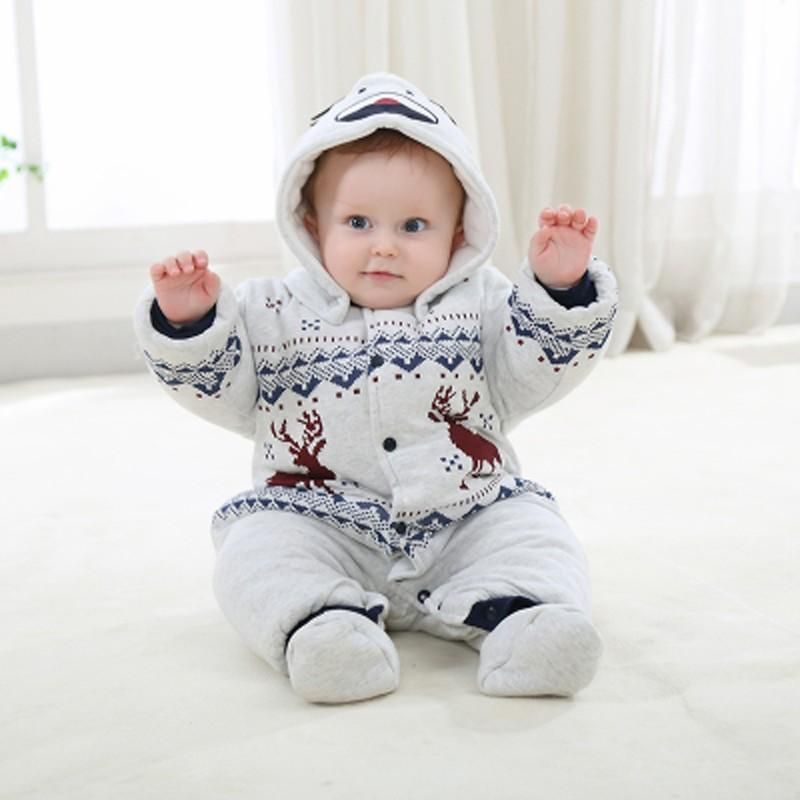 Christmas Newborn Baby Boys Girls Romper Infant Warm Outfits Kids Winter Clothes
