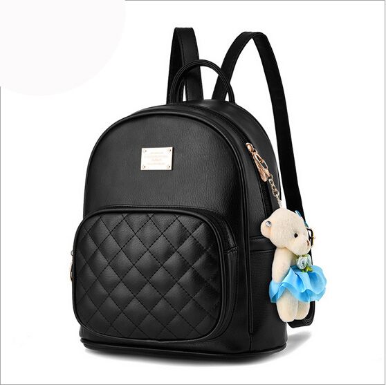 Lattice para mujer, mochilas pequeñas, mini oso, adorno, bolso de mano mochilas cuero