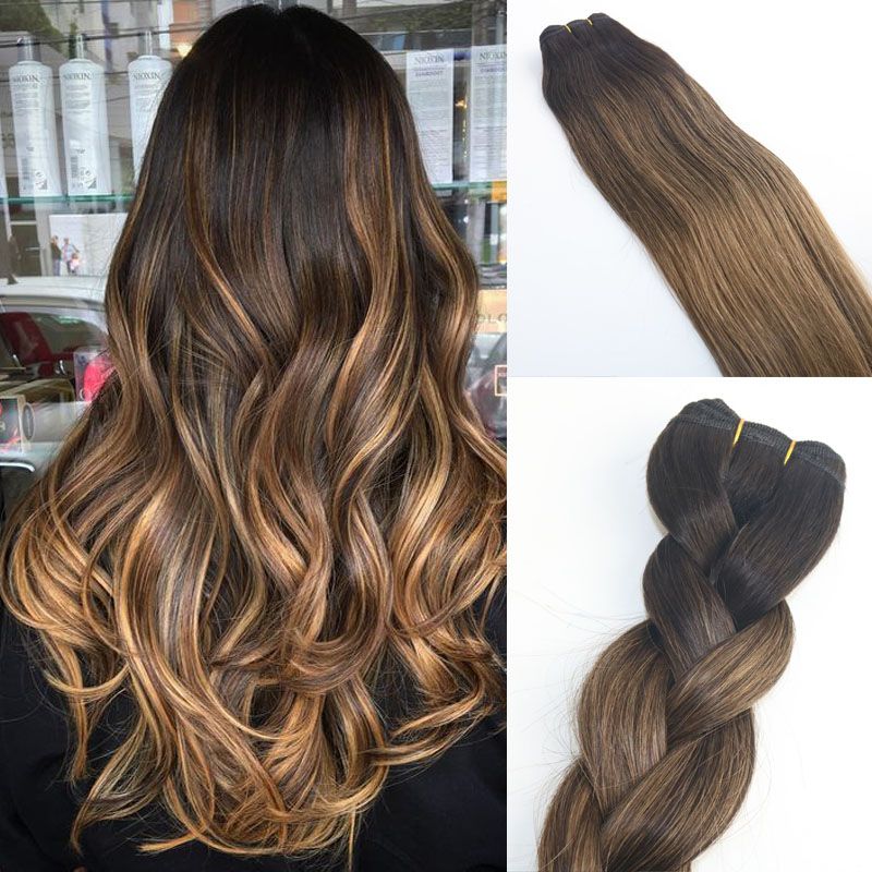 Grosshandel Balayage Ombre Dye 2 8 Brown Hohe Qualitat Heisser Verkauf Brasilianisches Reines Haar Gerade Menschenhaarwebart Extensions Bundles 100g