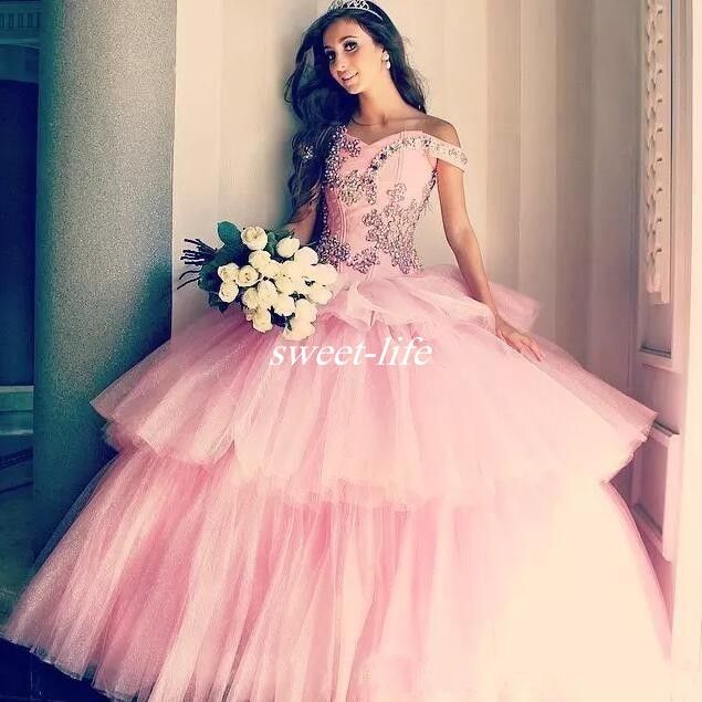 sweet 15 dresses light pink