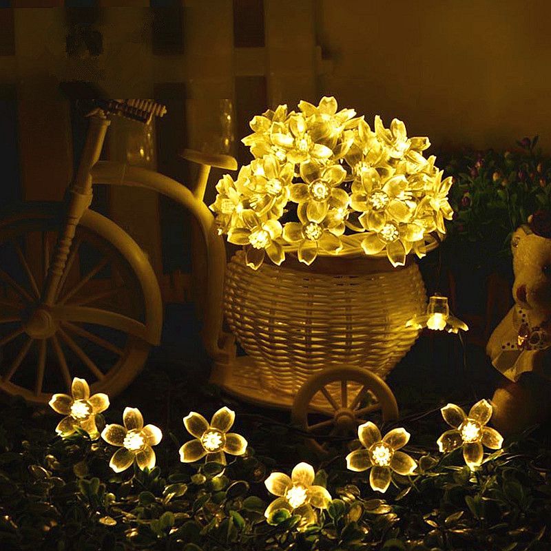 2020 LED Solar String Lights 700cm 50LEDs Flower Lamps Mixed Garden