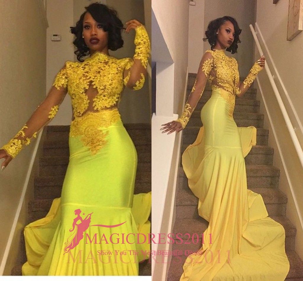 yellow and white formal dresses