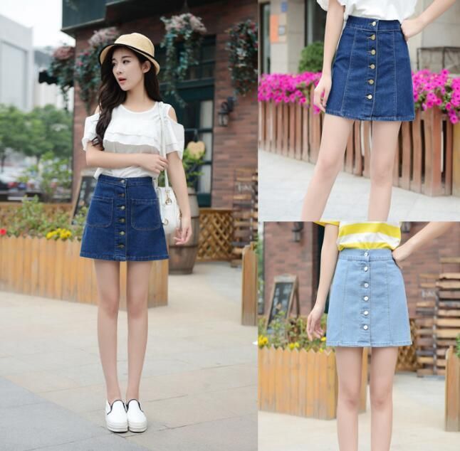 korean jean skirt