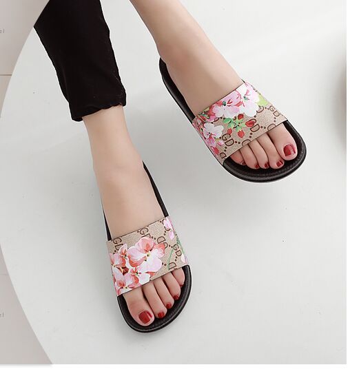 floral slides for women